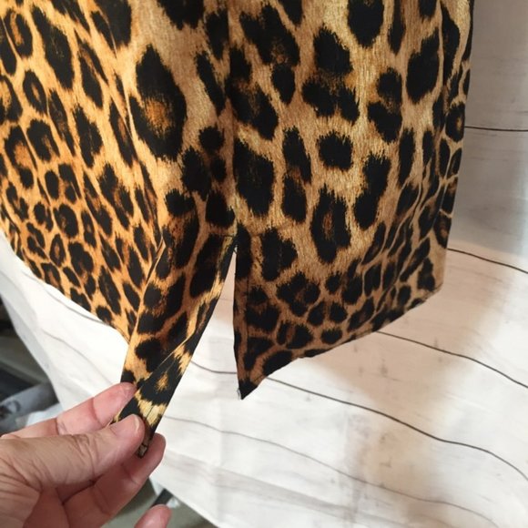 Zara Cheetah Print Spaghetti Strap Dress Zippered Back Size Small - Picture 5 of 10
